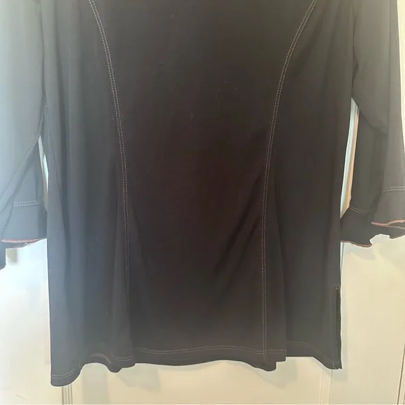 AGB Byer California Vintage Black Empire Waist Two Button Shirt, Versatile Style - Picture 8 of 10